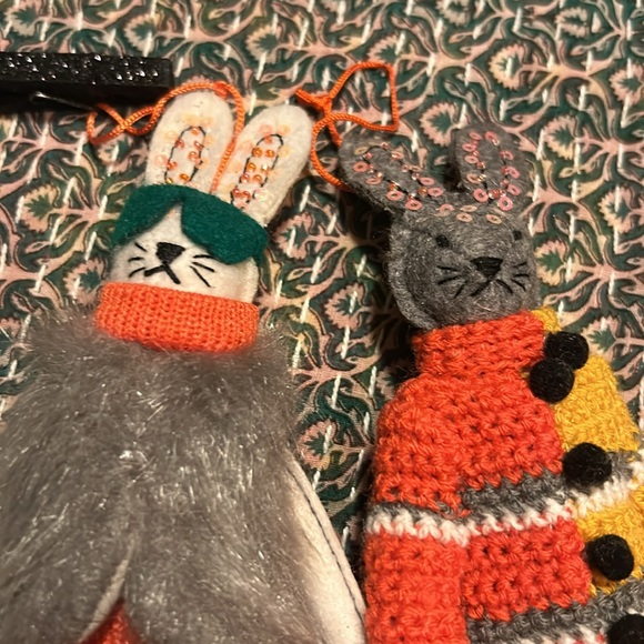 Anthropologie Bunny Christmas Ornaments - Set of 2 - Picture 7 of 7
